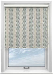 Land & Shore Fintra Stripe (Blackout), Teal - Roller Blind